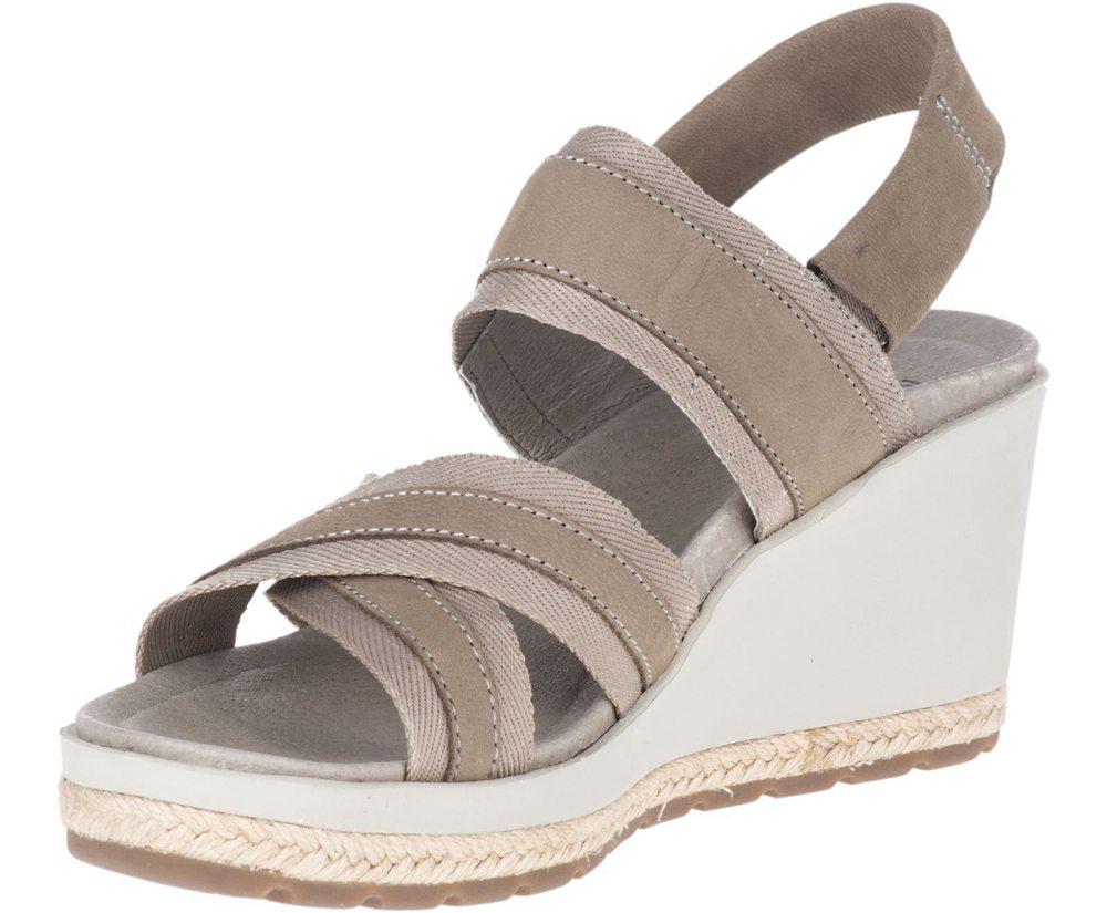 Sandały Merrell Damskie Szare - Kaiteri Wedge Strap - 725904-ADX